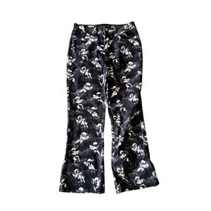 Whimsigoth alt women's dolls kill Delia's printed wide leg pants with angels